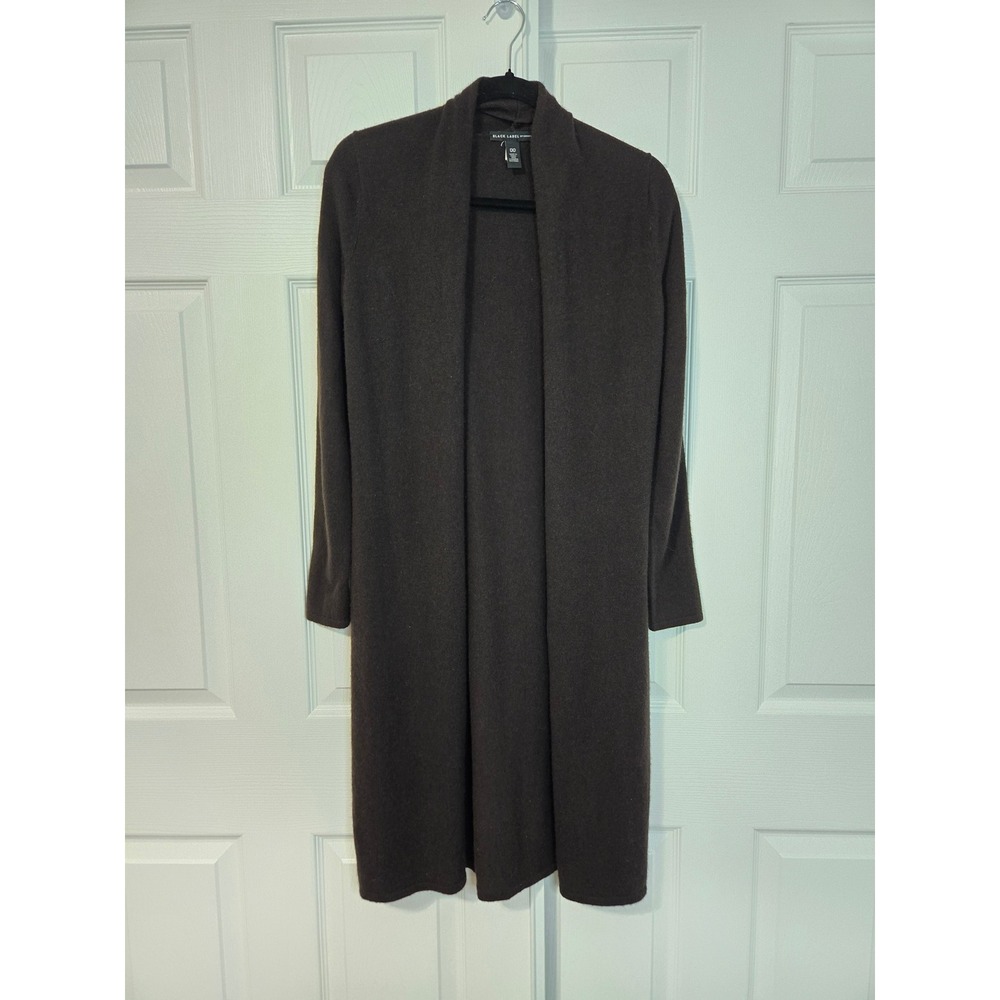 Black Label by Chicos 100% Cashmere Longline Duster Cardigan Brown Size 00 XS/S
